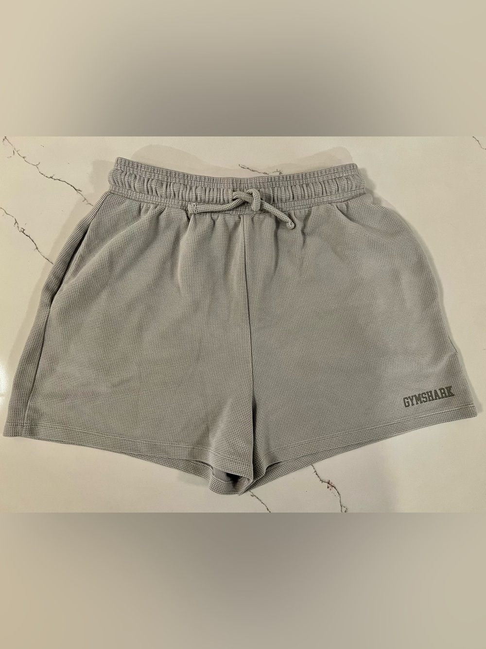 CLOSET Clean Out - Gymshark Womens Waffle Light grey Shorts - Small